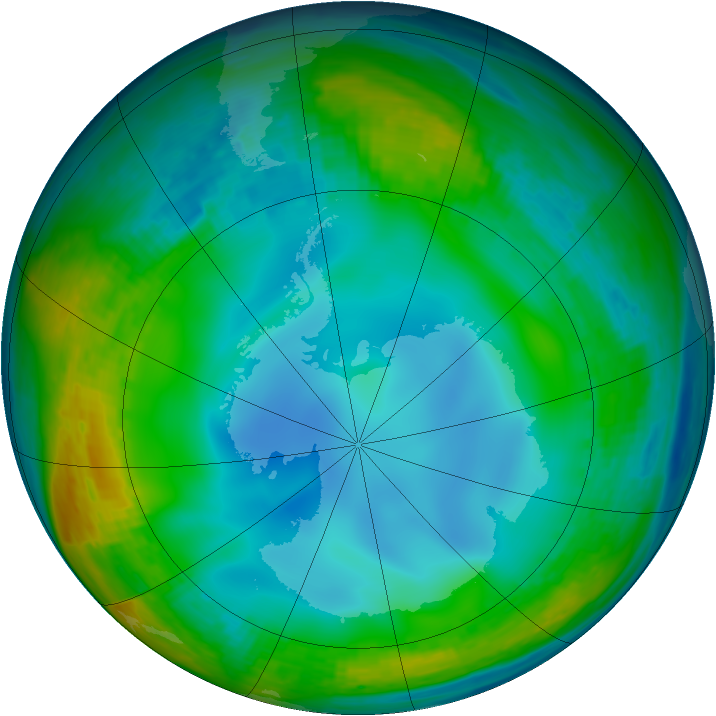 Antarctic ozone map for 03 July 1994